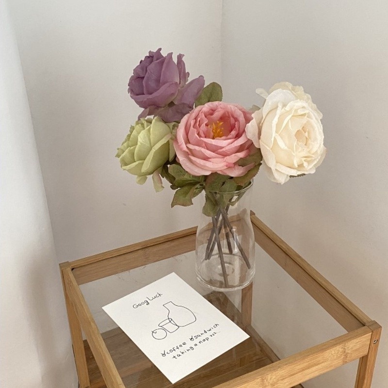 1 Bó Hoa Hồng Giả 50cm Phong Cách Châu Âu Trang Trí Tiệc Cưới