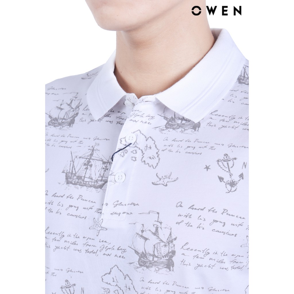 Áo polo ngắn tay OWEN Bodyfit màu trắng - APV20309 | BigBuy360 - bigbuy360.vn