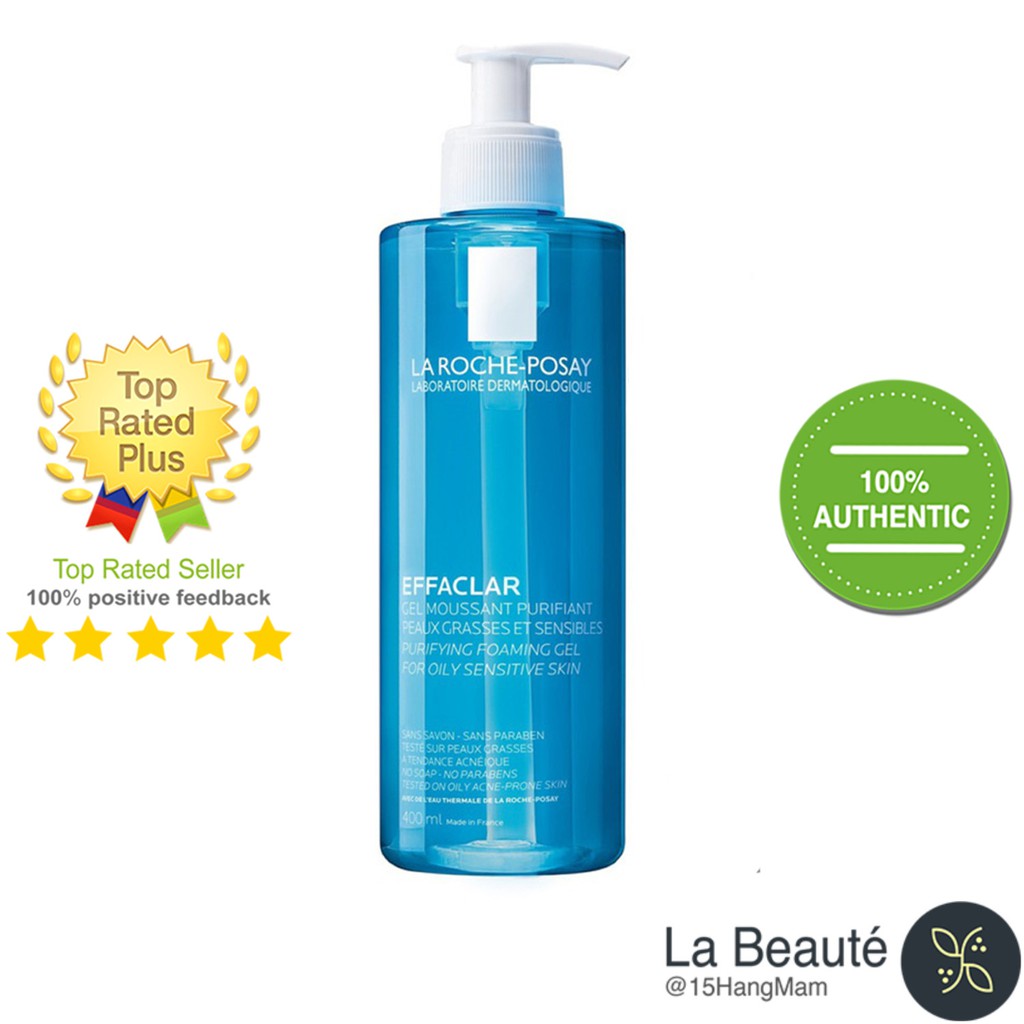 La Roche-Posay Effaclar Gel Moussant Purifiant Peaux Grasses - Gel Rửa Mặt Cho Da Nhờn Mụn 400ml