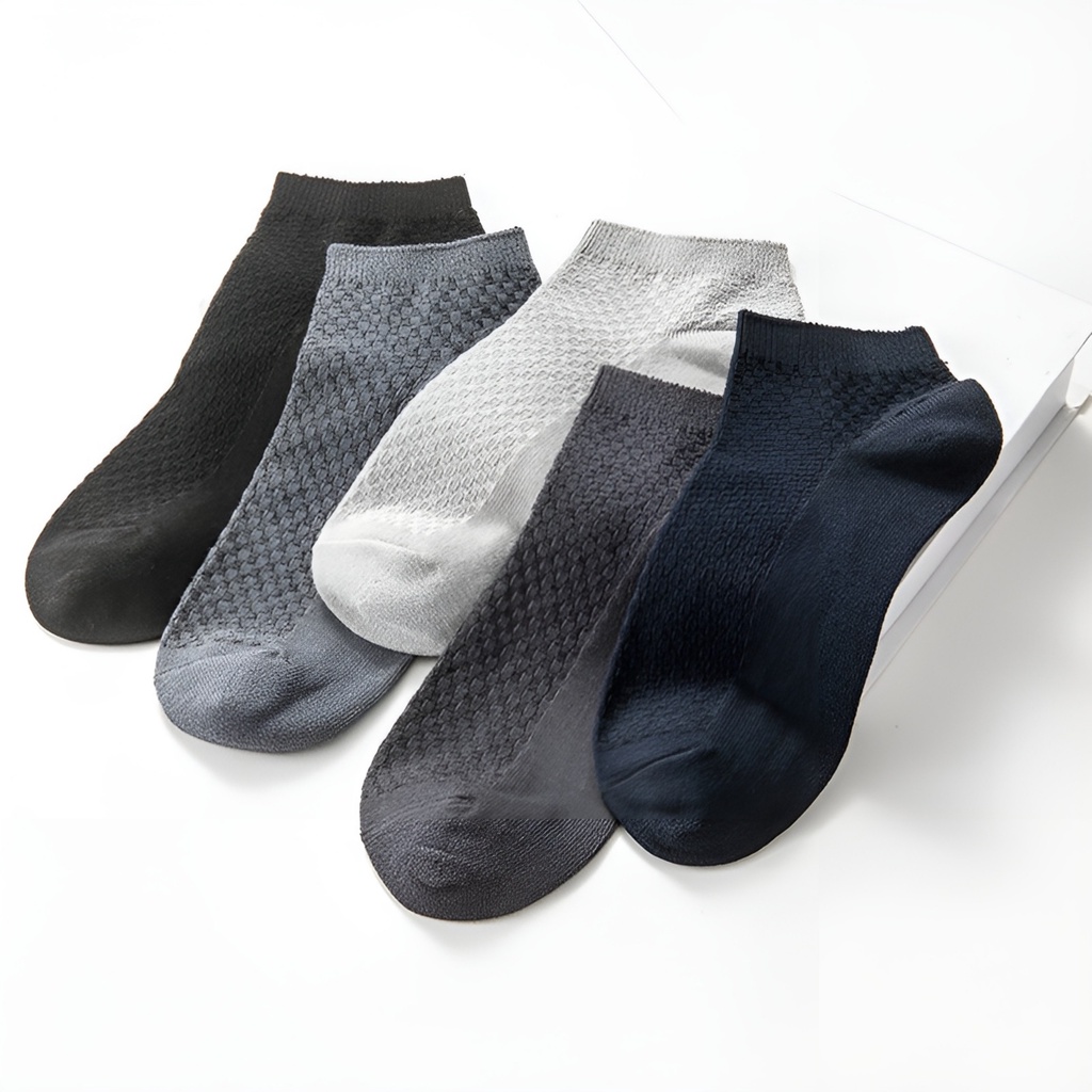 Combo 5 đôi tất nam sợi tre kháng khuẩn, Set 5 đôi tất sợi tre thấm hút mồ hôi tốt mã Jinx T17