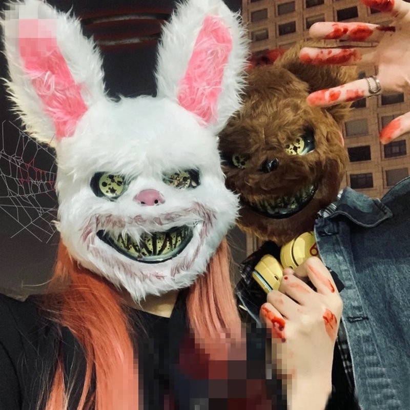 Mặt Nạ Hóa Trang Haunted House Handmade Hình Đầu Gấu Kinh Dị Cho Lễ Halloween