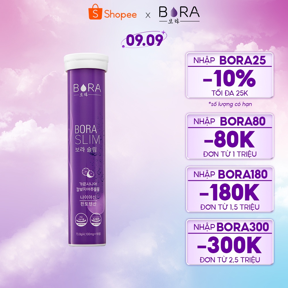 Viên sủi giảm cân Hàn Quốc BORA SLIM PLUS giảm béo cấp tốc an toàn
