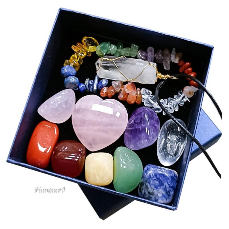 Bộ 11 viên đá năng lượng nhiều màu sắc dùng làm quà tặng