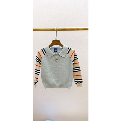 Áo Len Cổ Bẻ Cho Bé Trai Hàng Mini QC Dày Ấm Size 80-120(1-4 tuổi)