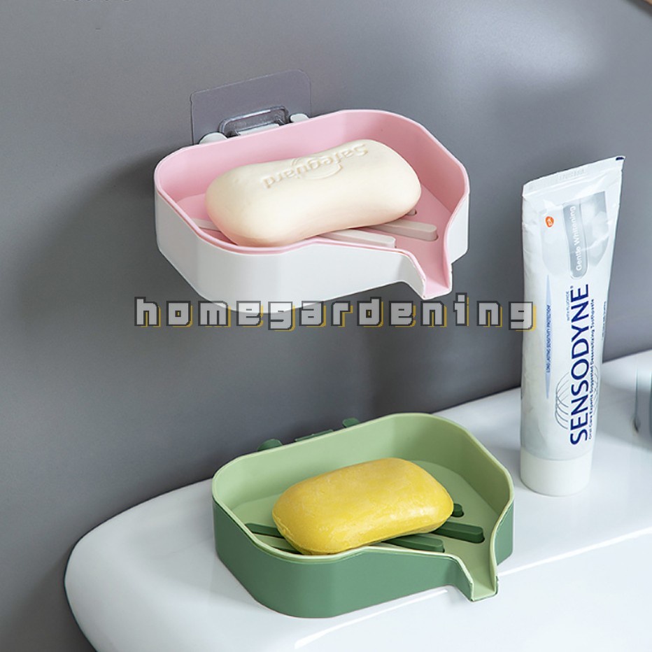 Giá Đỡ Xà Phòng Hai Tầng Gắn Tường Không Cần Khoan