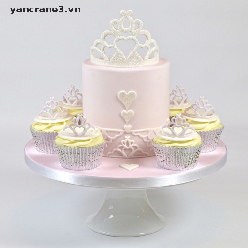 {Home} 2pcs Crown Plastic Fondant Cutter Cake Mold Fondant Cupcake Decorating Tools {yancrane3.vn}
