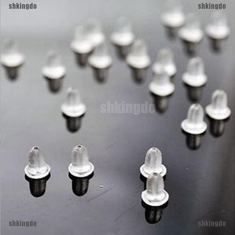 100 nút cao su trong suốt gắn khuyên tai an toàn tiện lợi