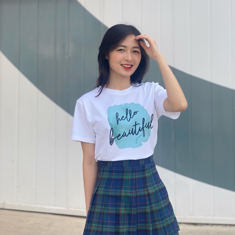 Áo thun Hello Beautiful phông cotton sang xịn mịn HÃNG HALAN