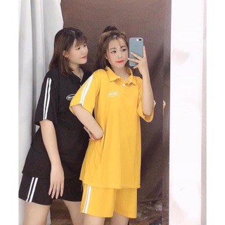 Min sét polo hai sọc chữ ngực