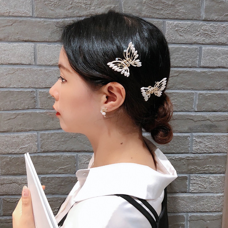 Kẹp Tóc Bướm Đính Ngọc Trai Thời Trang Cho Nữ