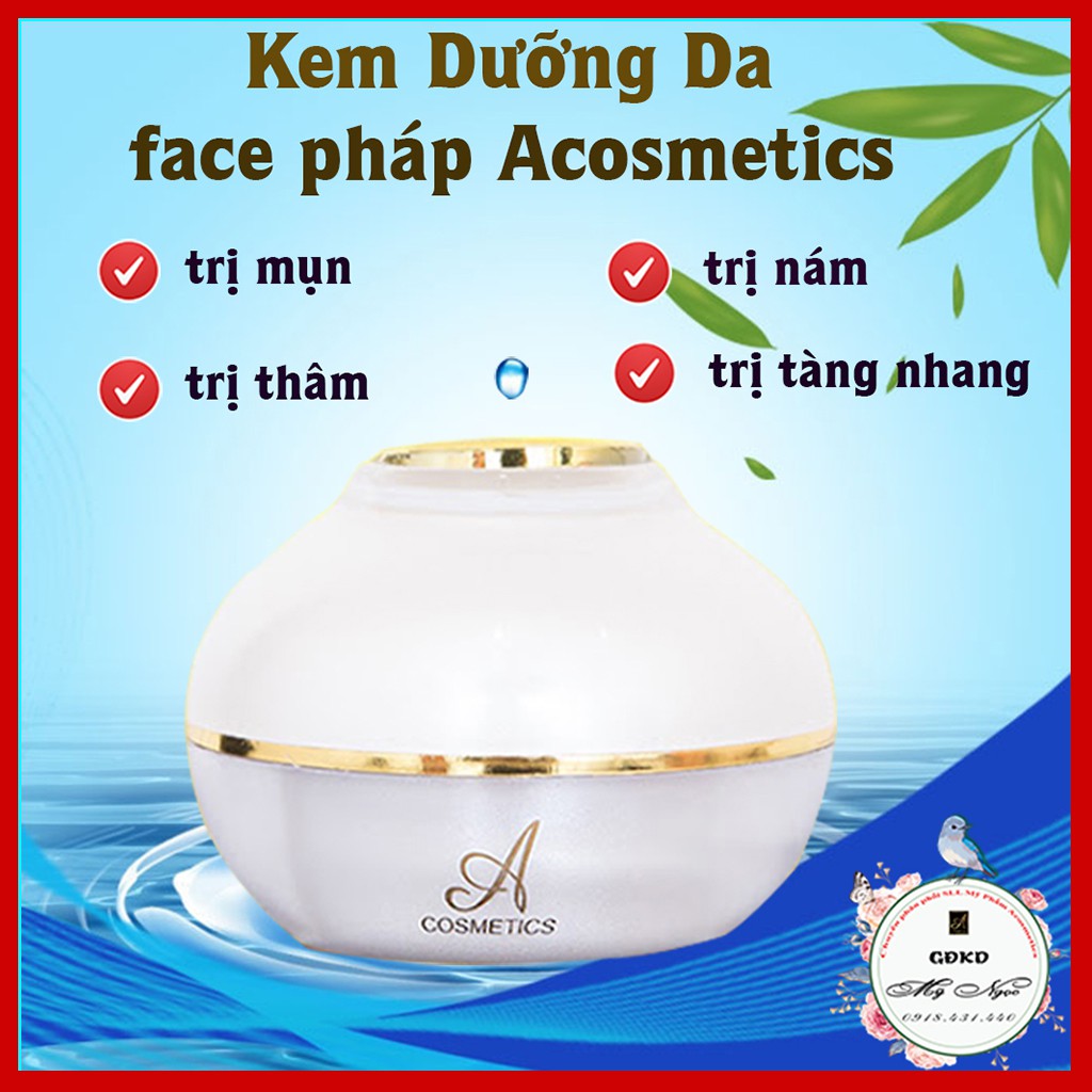 Kem Dưỡng Da, Face Pháp ACOSMETICS. Kem trị mụn, thâm, nám, tàng nhan, giúp da trắng sáng, 1 hộp dùng từ 2-4 tháng