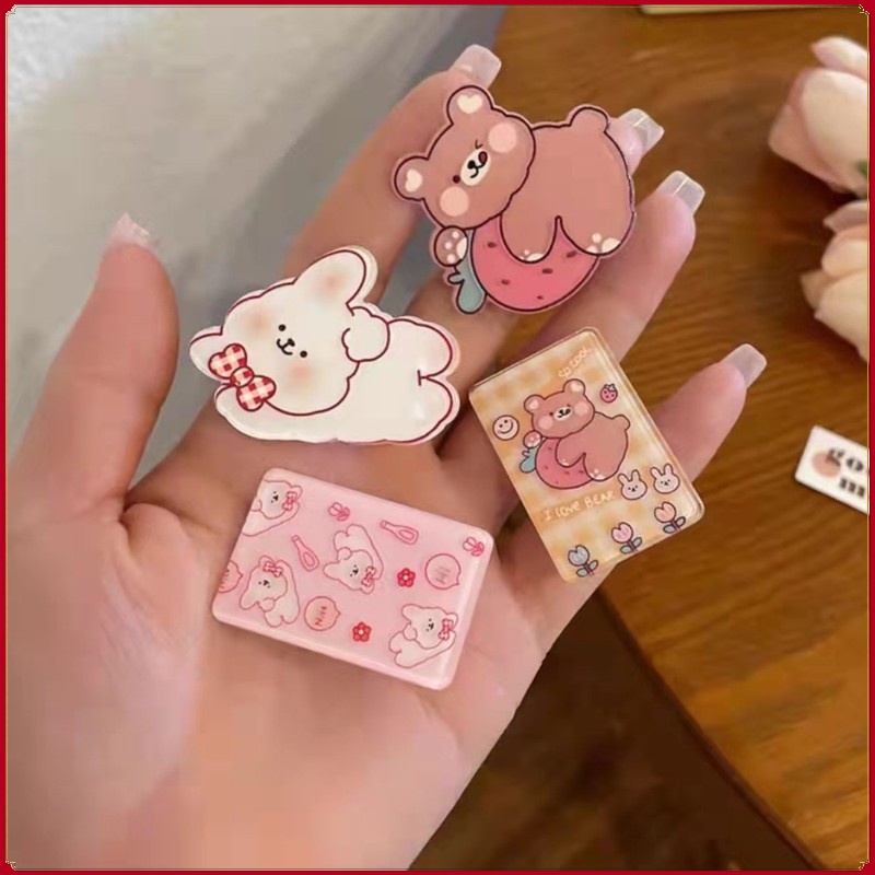 Kẹp Tóc Mỏ Vịt Bằng Acrylic In Họa Tiết Hoạt Hình Dễ Thương Phong Cách Hàn Quốc