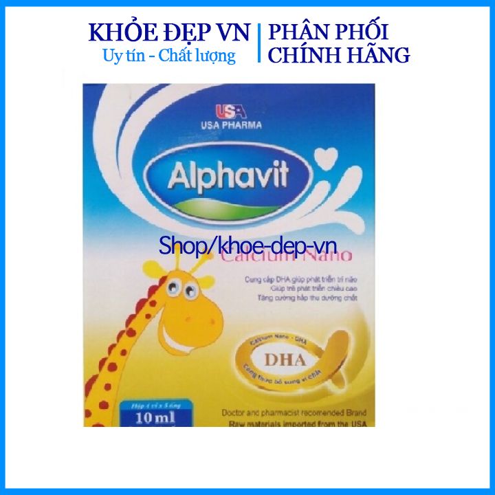 Chuẩn BYT - Siro cho bé ALPHAVIT bổ sung DHA và các vitamin thiết yếu cho trẻ - Hộp 20 ống