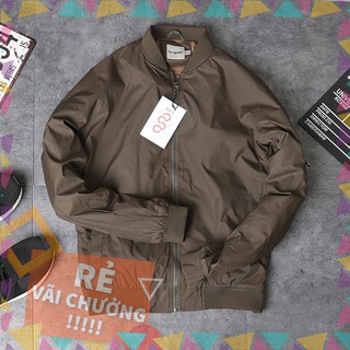 Xả kho cát lỗ áo khoác Bomber nam màu xanh rêu
