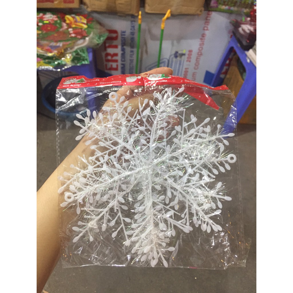 Set 6 bông tuyết trang trí cây thông Noel và sự kiện giáng sinh