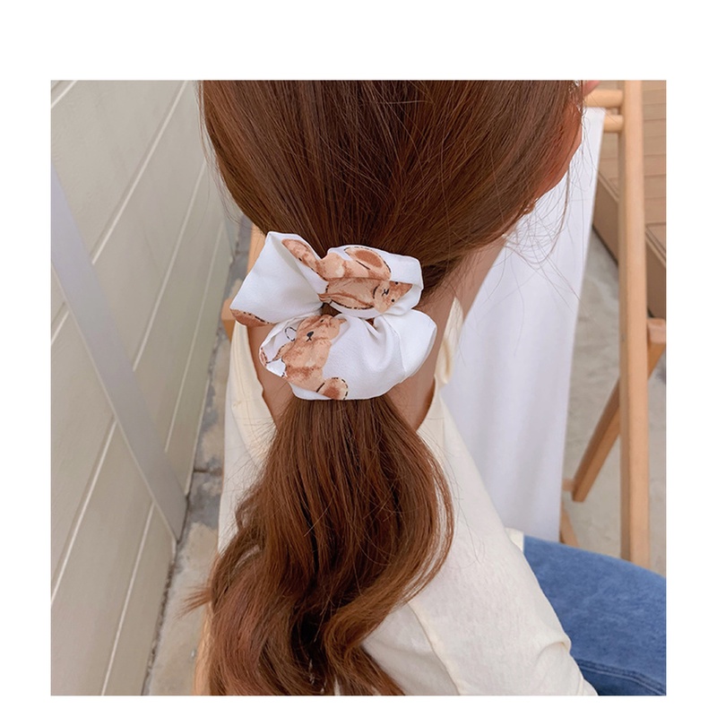 Dây buộc tóc co giãn in hình gấu dễ thương