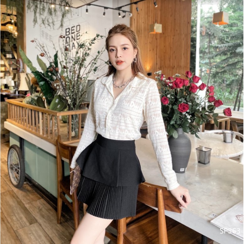 [ Mã WASTRUN4 giảm 10% tối đa 30K đơn 99K] CHIDU Áo sơ mi ren dài tay SP363