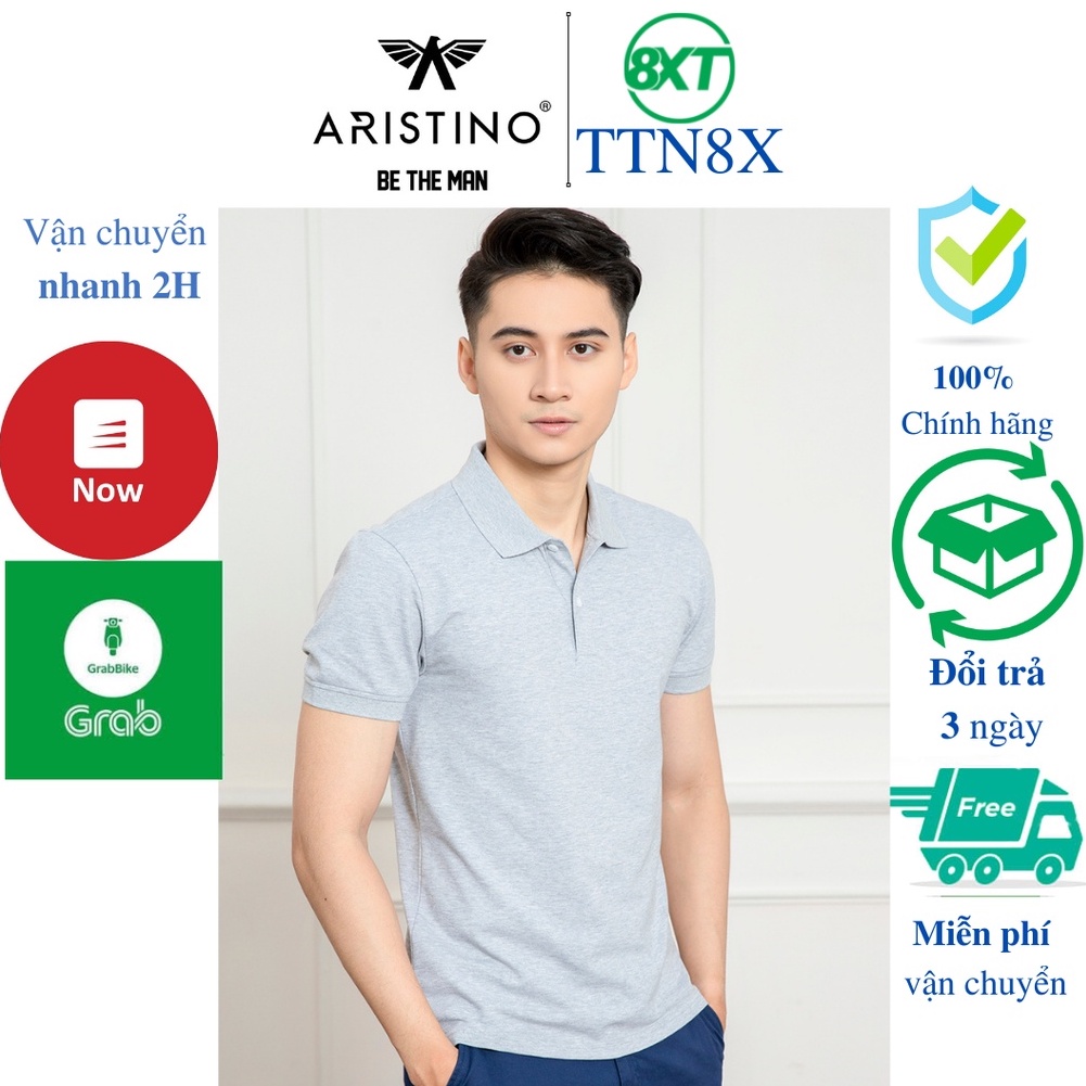 áo thun nam, áo phông ngắn tay có cổ⚡ARISTINO⚡ thiết kế đơn giản, tinh xảo, kiểu dáng SLIM FIT - APSR02