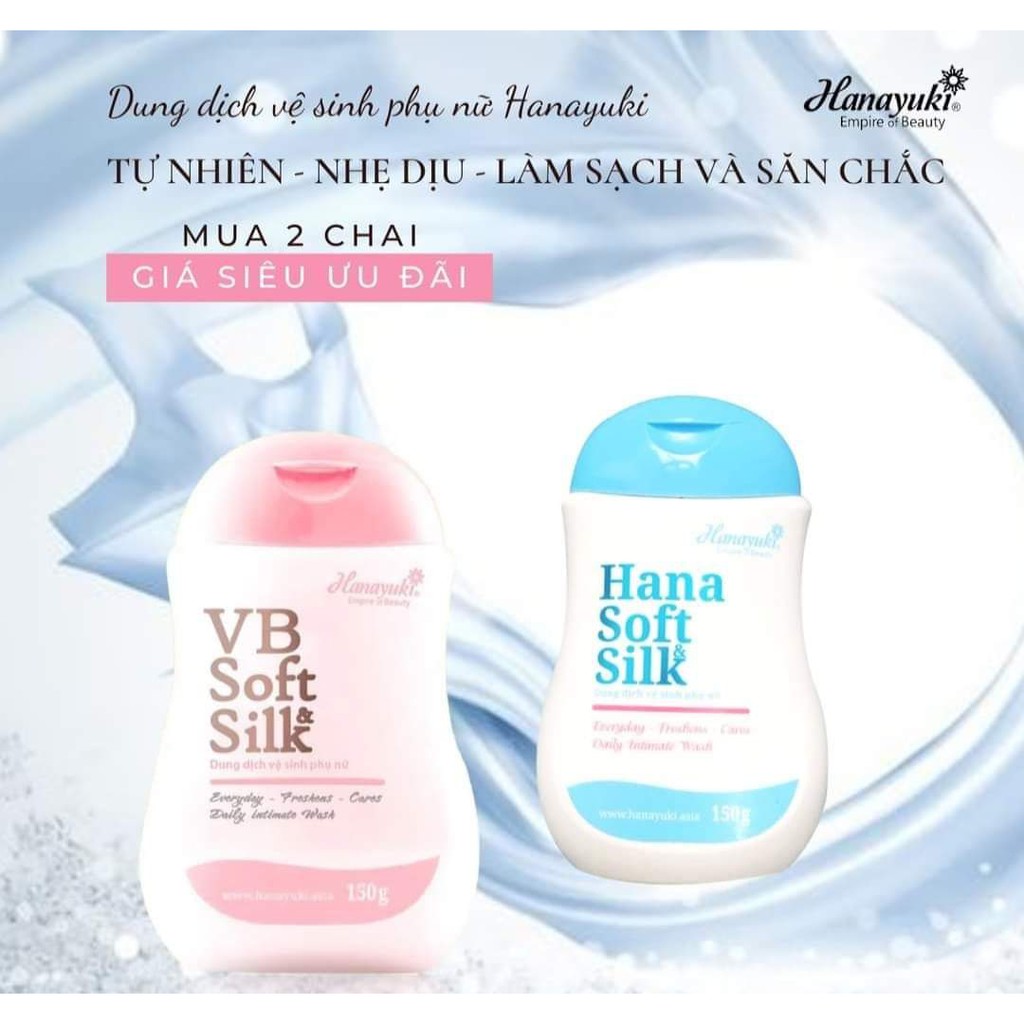 Dung dịch vệ sinh phụ nữ Hana VB Soft Silk, vệ sinh phụ nữ hana chuẩn chính hãng