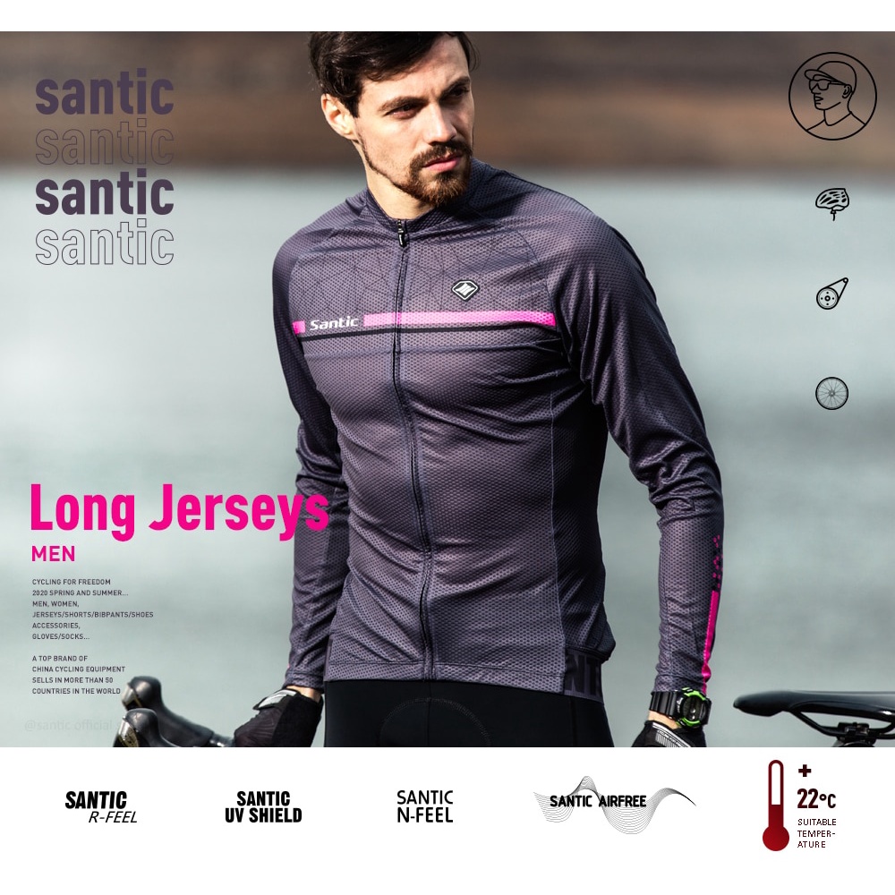 Santic Áo Tay Dài Đạp Xe Chống Nắng Thời Trang Xuân Hè Dành Cho Nam WM0C01111