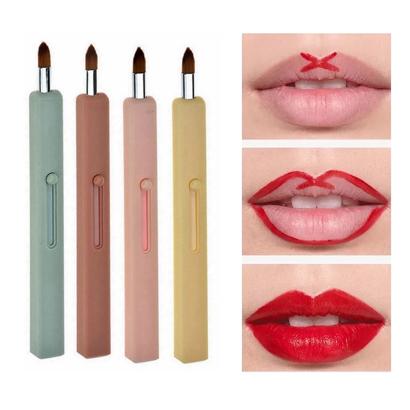Cọ Trang Điểm/Son Môi/Phấn Má Hồng Che Khuyết Điểm Chuyên Nghiệp Có Thể Thu Gọn Kèm Nắp Đậy Hợp Thời Trang