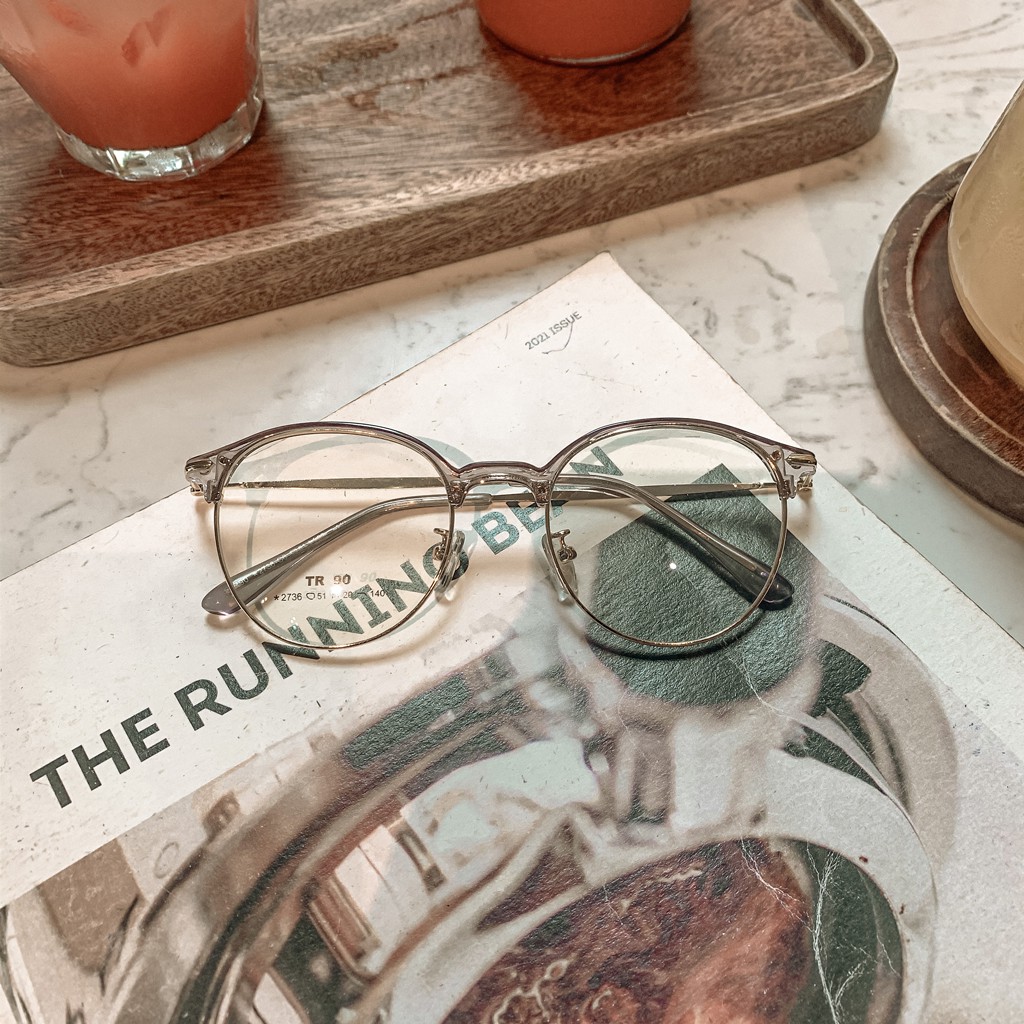 Gọng kính nam nữ Elmee mắt kính cận tròn gọng kính kim loại nhiều màu E2736 | BigBuy360 - bigbuy360.vn