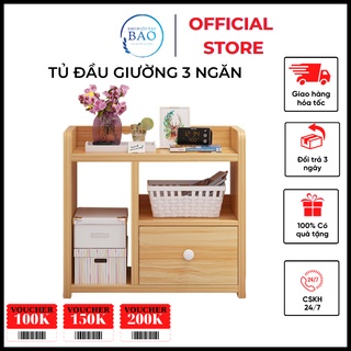 Tủ gỗ đầu giường 3 ngăn - Kệ đầu giường - kệ gỗ 3 ngăn cao cấp