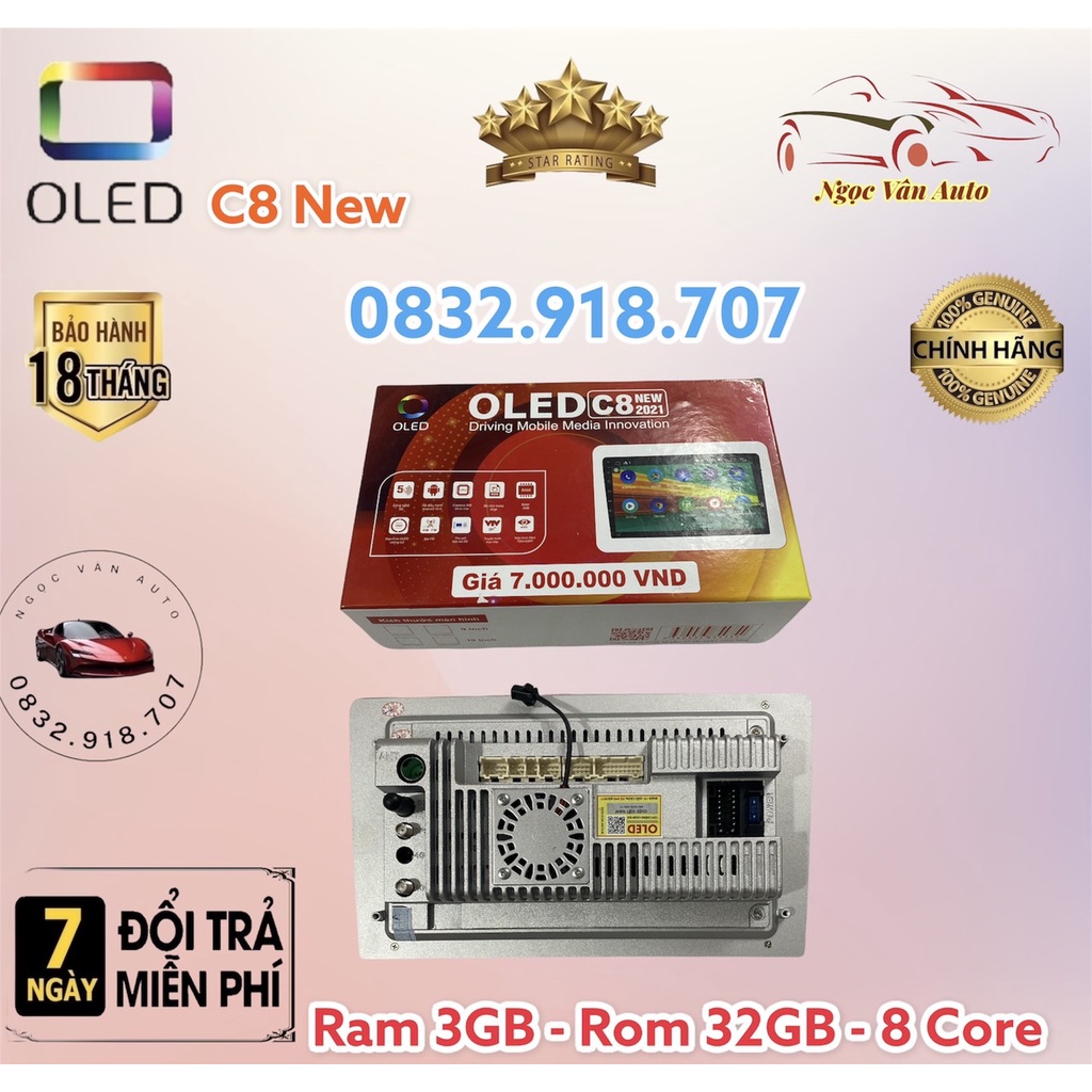 Màn hình android OLED C8 New Ram 3Gb - Rom 32gb - Chíp 8 nhân