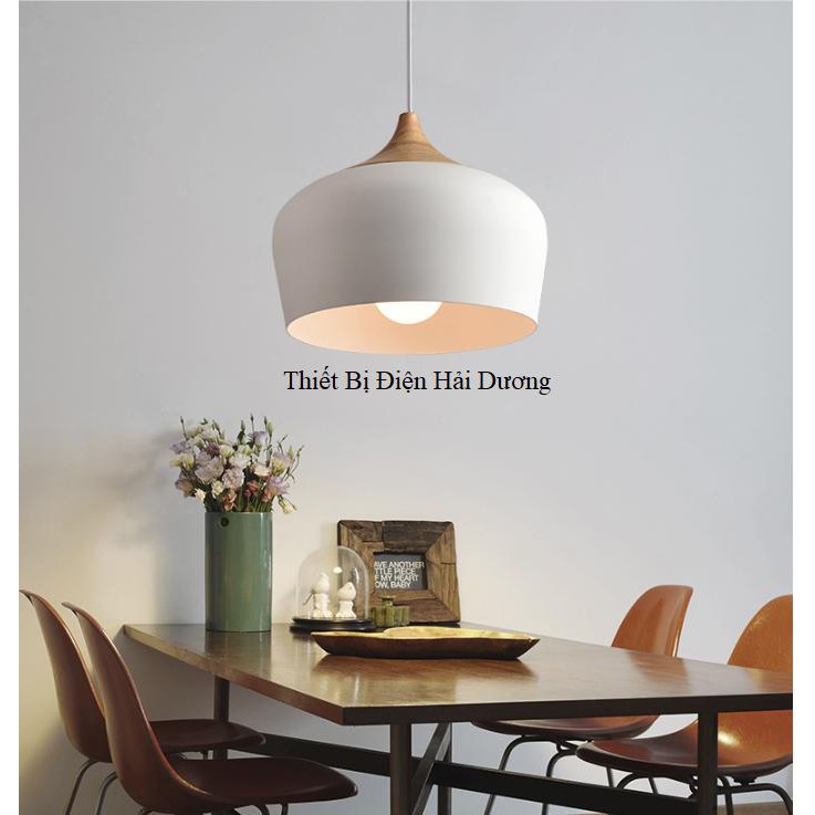 Đèn thả trần trang trí Bắc âu D1026 Đen/ Trắng - Tặng kèm bóng led