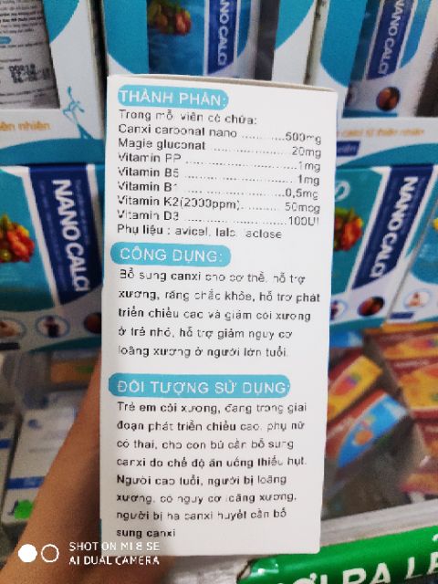 NANO CALCI 500mg 60viên - phòng chống loãng xương