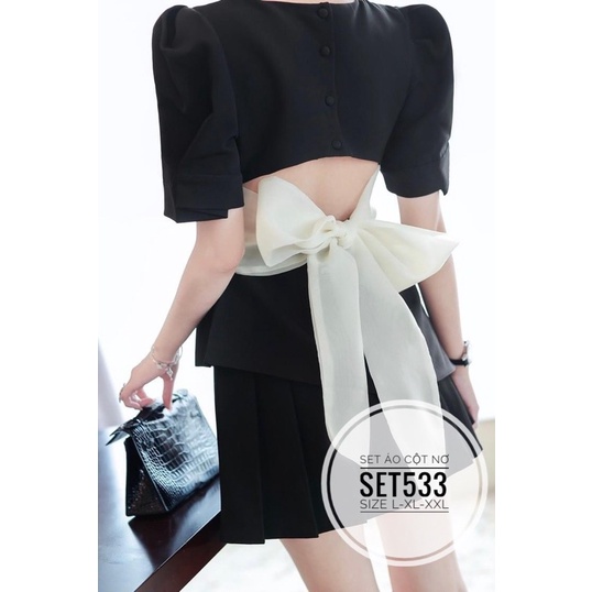 Bigsize Set áo cột nơ SET533