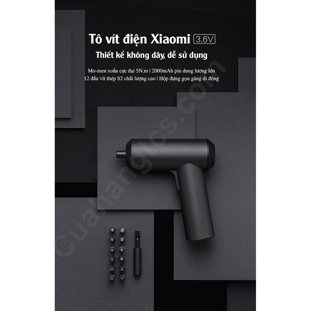 Bộ tô vít sạc không dây 12 đầu XM Mijia-Máy bắn vít điện cầm tay Mijia không dây tiện lợi kèm 12 đầu vít cao cấp BH8