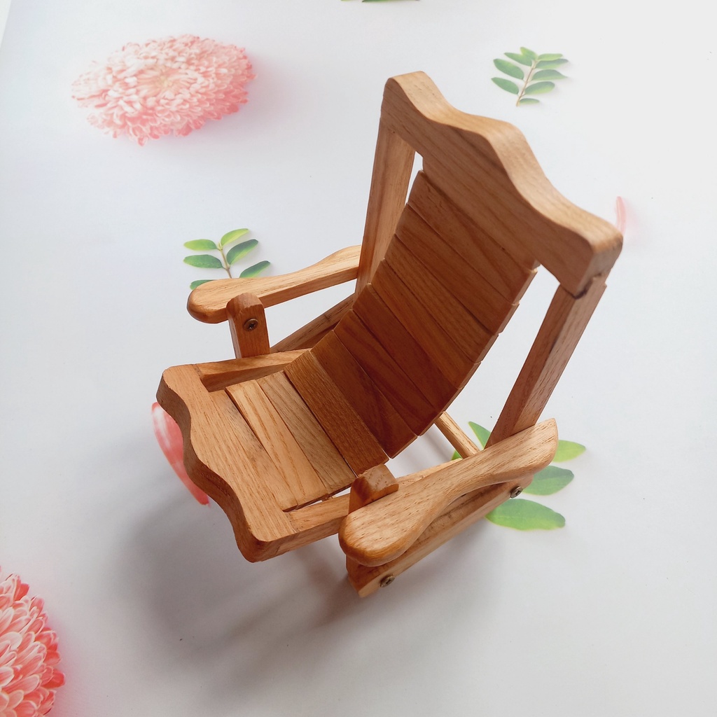 Kệ, Giá Đỡ Kê Điện Thoại Thông Minh Gỗ Tần Bì Hình Cái Ghế Cổ Điển Xinh Xắn Decor Trang Trí Của Vitrapro