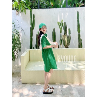 Đầm sơ mi túi nắp [2YOUNG] D984 (ảnh thật)