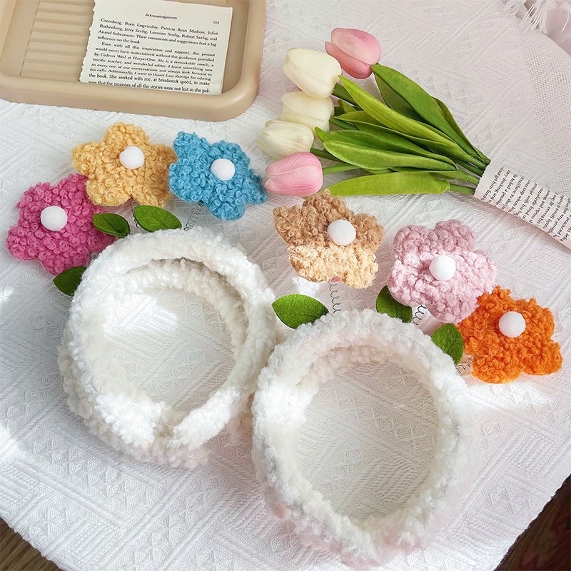 Bờm Cài Tóc Lò Xo Đu Đưa Hình Bông Hoa Xinh Xắn, Bờm Hoa, Băng Đô Rửa Mặt Hoa Cài Tóc Cute Hàn Quốc Loại 1