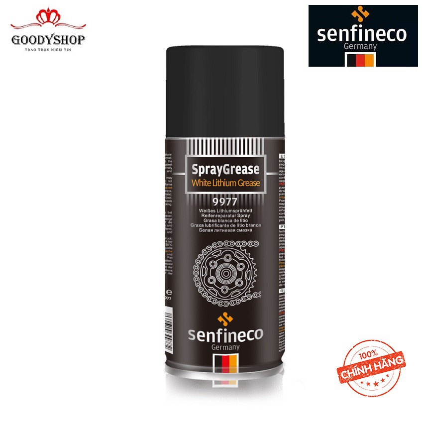 Mỡ Bò Trắng Lithium Dạng Xịt Senfineco 9977 Spray Grease White Lithium Grease 450ML GOODYSHOP