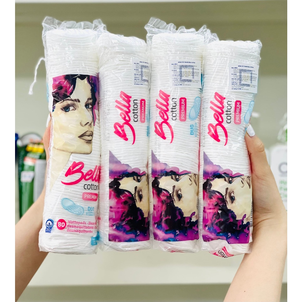 BÔNG TẨY TRANG BELLA COTTON (80 miếng)