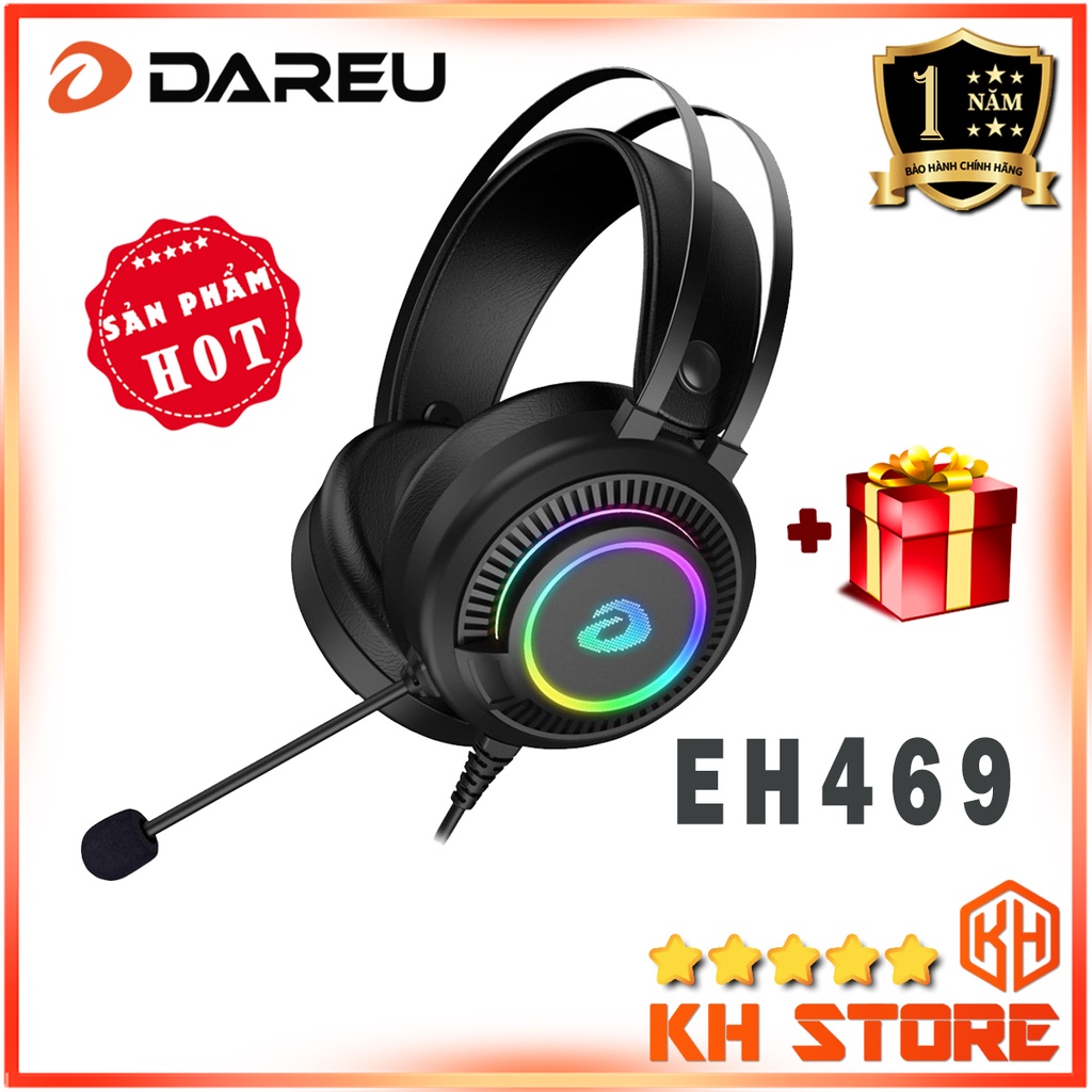 Tai nghe Gaming, chơi game có dây DAREU EH469 RGB BLACK (Dùng được cho PC/Laptop)