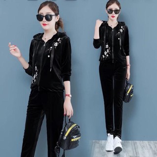 Bộ thể thao nữ chất Nhung Lụa hàng Quảng Châu