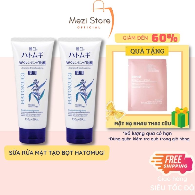 Sữa Rửa Mặt Hatomugi Naturie Cleansing Foam Hạt Ý Dĩ Nhật Bản Làm Trắng Da 130g - MEZI STORE