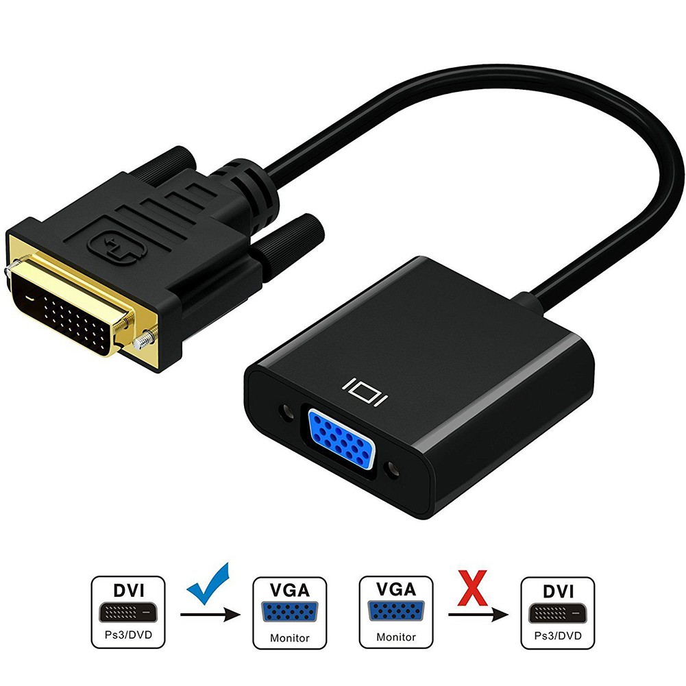 DG 1080P DVI-D to VGA Adapter Cable 24+1 25 Pin DVI Male to 15 Pin VGA Female Video Converter Connector