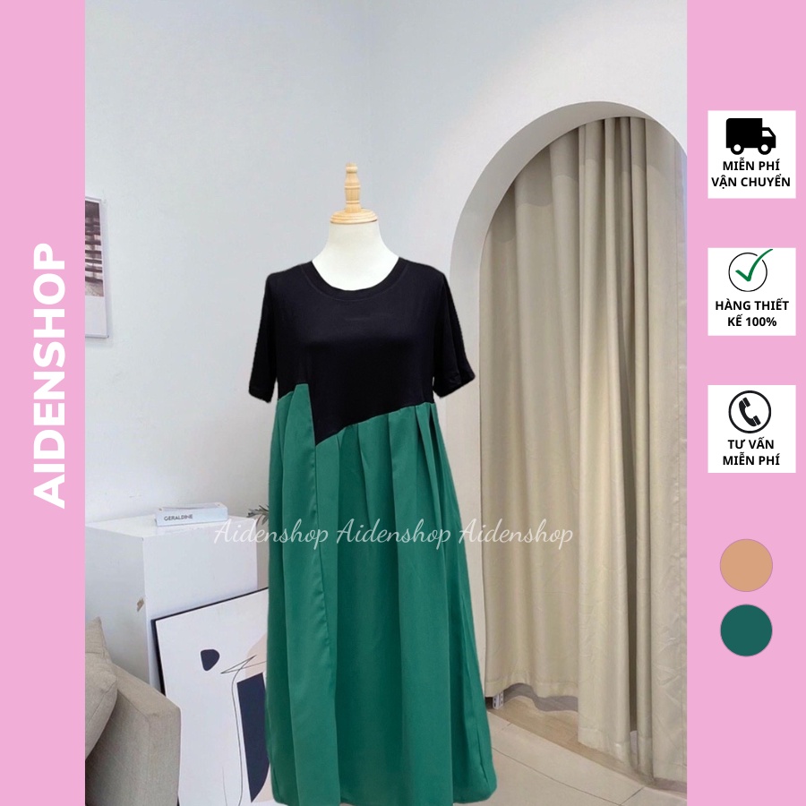 Váy bầu đẹp thời trang Aidenshop Đầm bầu thiết kế VB699 suông 45-75kg mùa hè 2022