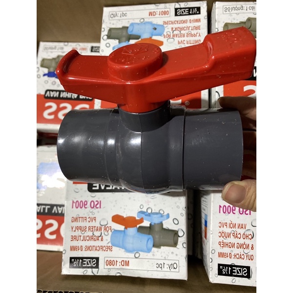 Van khoá nước Bi nhựa PVC ống 48 chính hãng