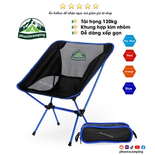 Ghế cắm trại ghế câu cá dã ngoại du lịch khung hợp kim nhôm xếp gọn tiện dụng chắn chắn dễ lắp | tải trọng 120kg