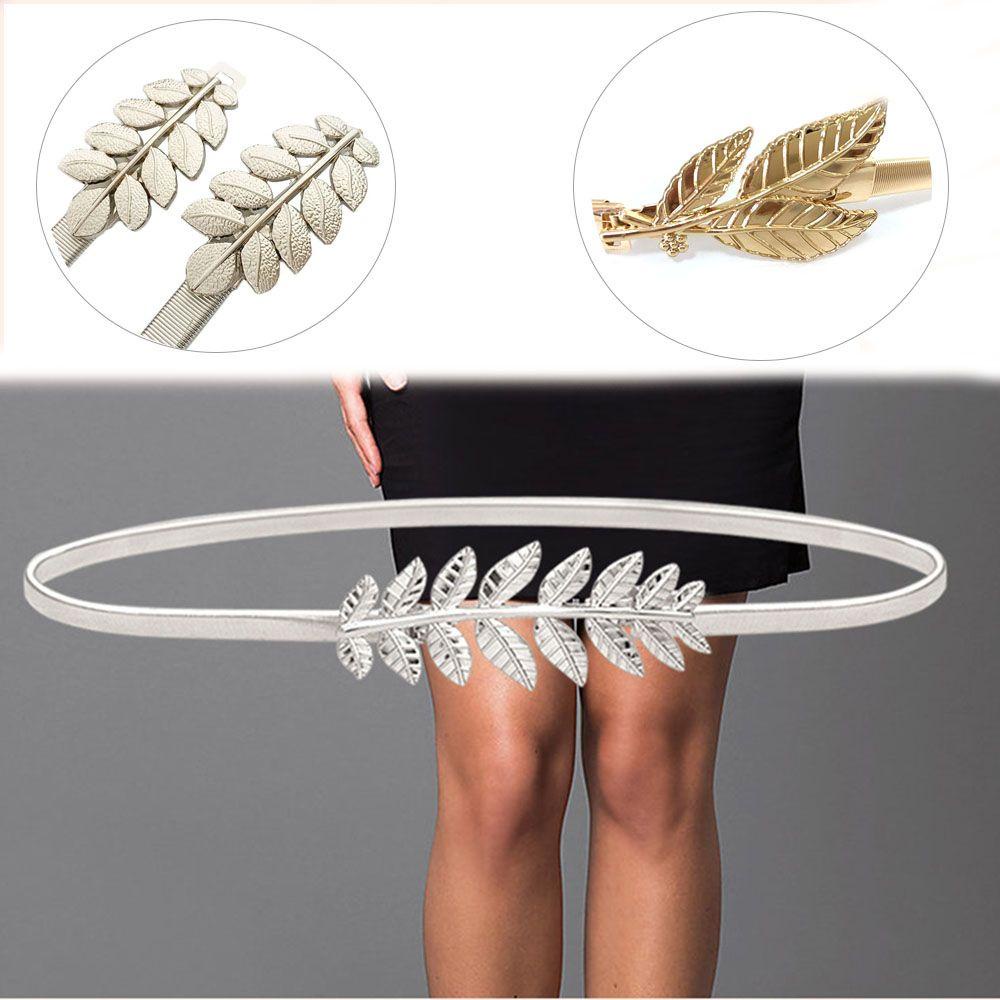 Thắt Lưng Dây Xích Kim Loại Mặt Chiếc Lá LAYOR1 Cho Nữ