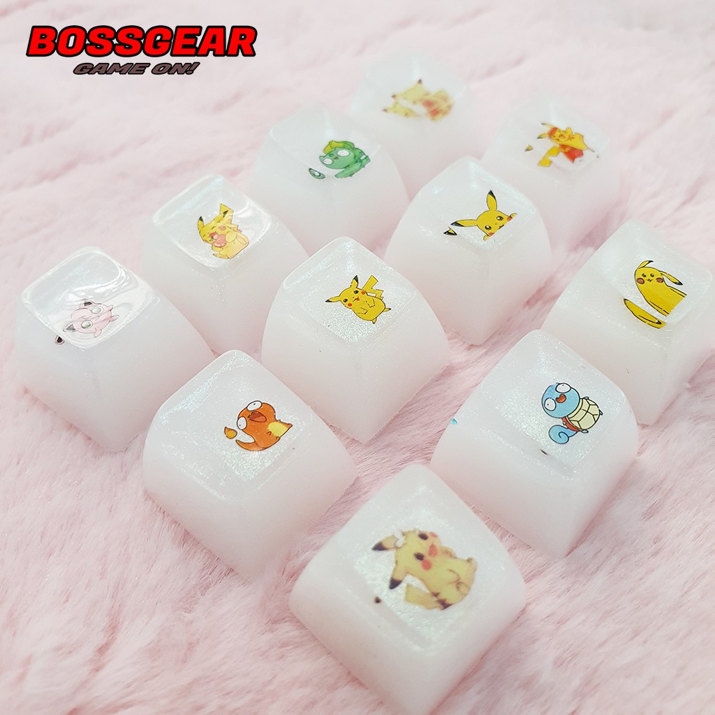 Keycap Lẻ hoạt hình Pikachu cực kỳ dễ thương cute OEM hoặc SA ( keycap resin độc lạ )( Keycap Artisan )