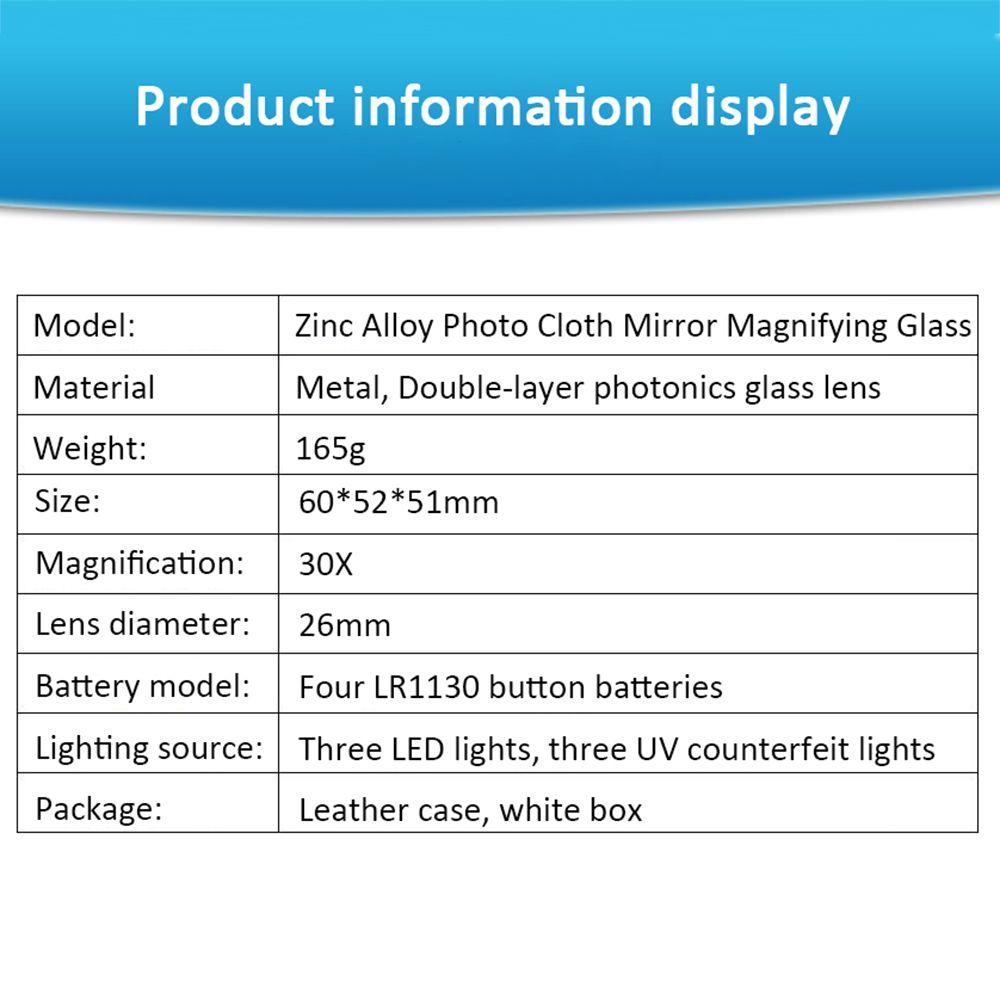 Kính Lúp Cầm Tay 6 LED UV Có Thể Dùng Xem Tiền Xu / Tem Trang Sức