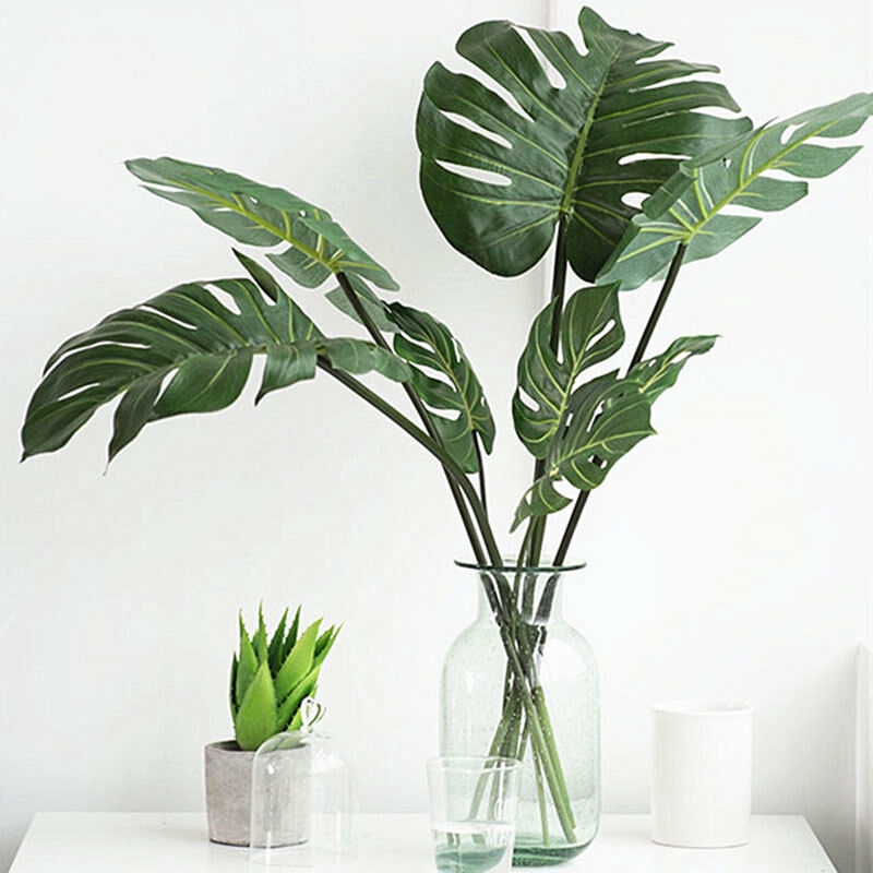 Bộ 12 Lá Cọ Bằng Nhựa Dùng Trang Trí Nhà Cửa / Sân Vườn