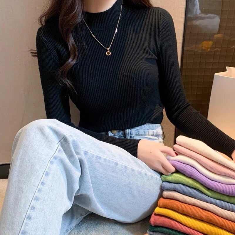 Áo Len Tăm Cổ 3 phân , Áo Giữ Nhiet Cổ Cao 3 Phân ( kèm quà tặng) | BigBuy360 - bigbuy360.vn