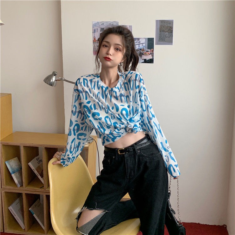 Spot sale letter printing sunscreen clothing women's summer dress 2021 new ins super fire design sense fried street tops women long-sleeved T-shirts